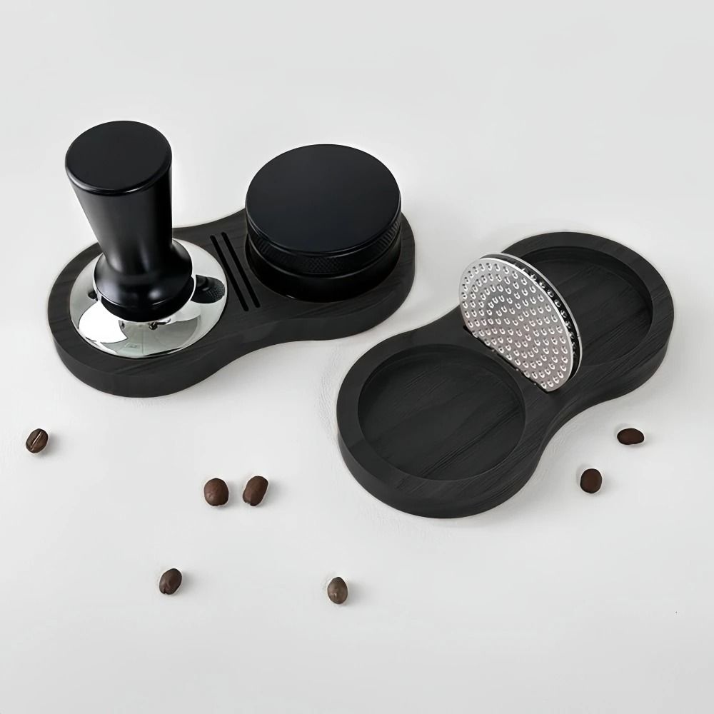 Universal Solid Wood Barista Organizer Professional Storage Station For Coffee Press Hammers And W 1