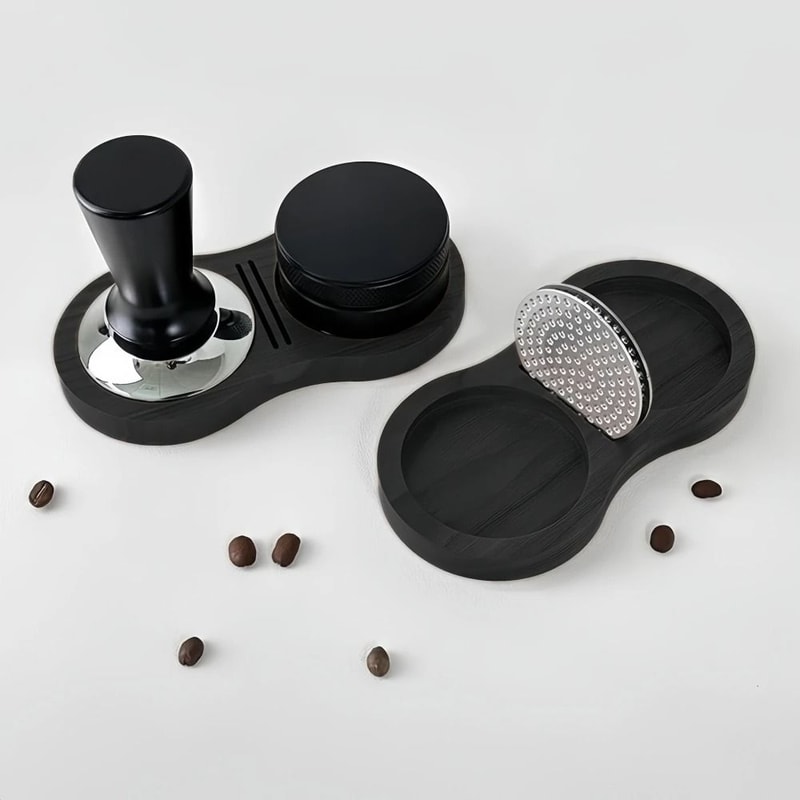 Universal Solid Wood Barista Organizer Professional Storage Station For Coffee Press Hammers And W 1