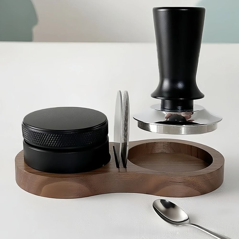 Universal Solid Wood Barista Organizer Professional Storage Station For Coffee Press Hammers And W 2