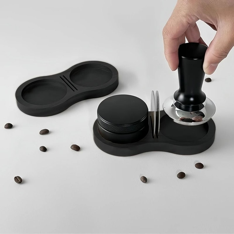 Universal Solid Wood Barista Organizer Professional Storage Station For Coffee Press Hammers And W 4