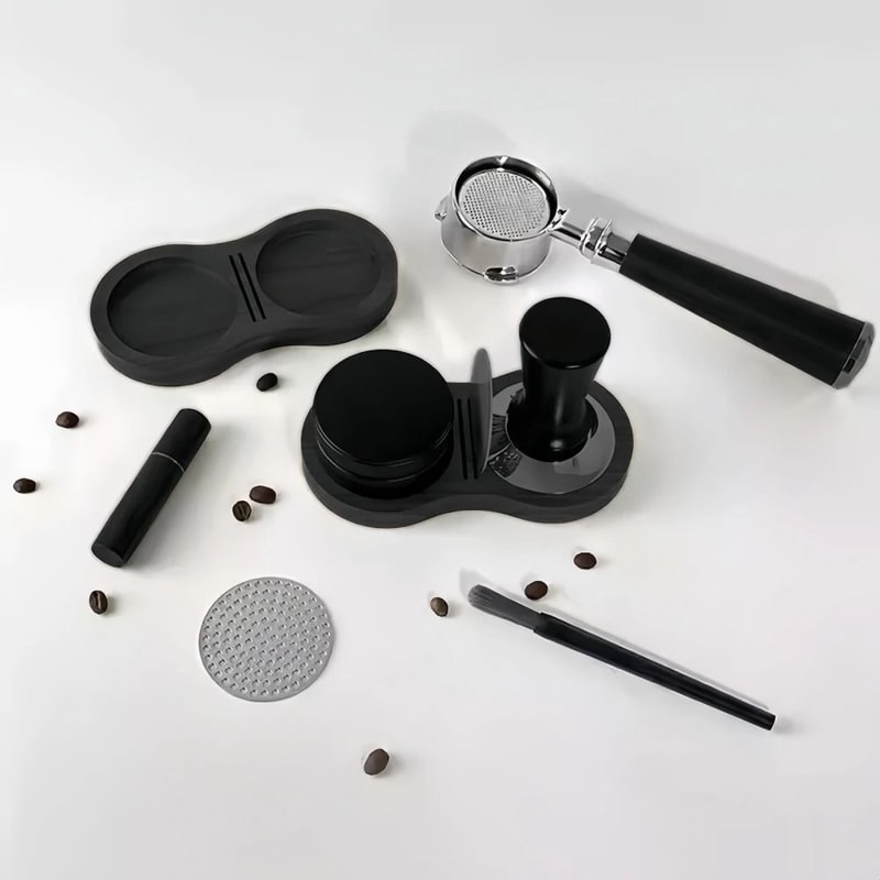 Universal Solid Wood Barista Organizer Professional Storage Station For Coffee Press Hammers And W 5