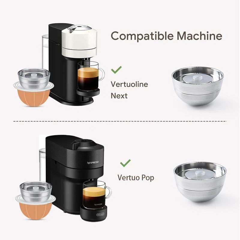 ICafilas Nespresso Vertuo Reusable Capsule Stainless Steel Refillable Pod For Vertuoline And Vertu 5