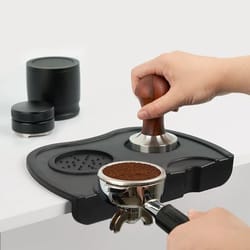 silicone espresso tamper mat – anti-skid corner pad & barista distributor station for home bar