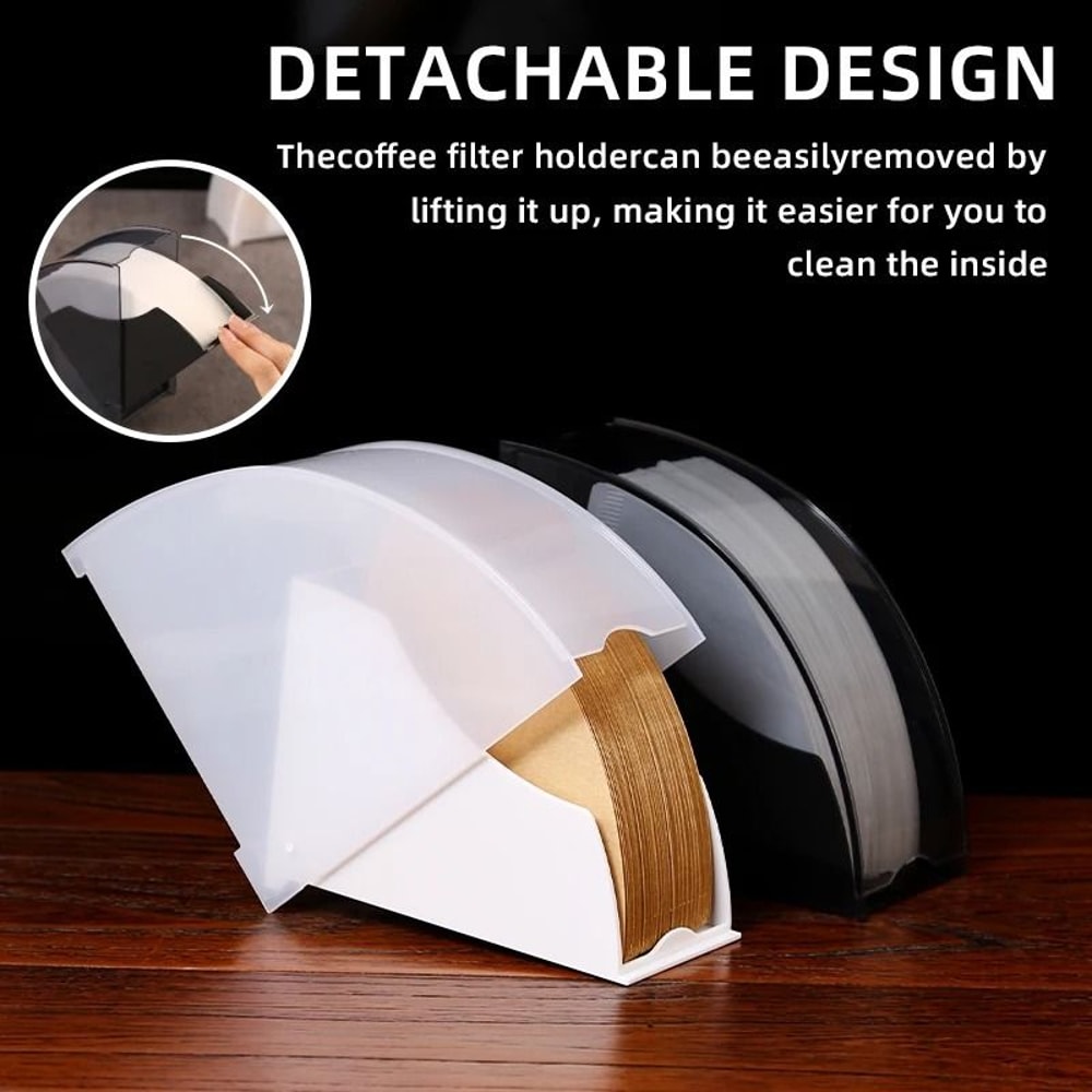 Dustproof FanShaped Coffee Filter Storage Box Professional Bar Storage Rack For Filter Paper 1