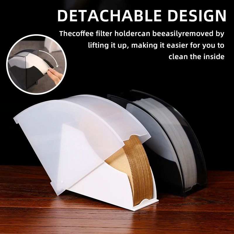 Dustproof FanShaped Coffee Filter Storage Box Professional Bar Storage Rack For Filter Paper 1