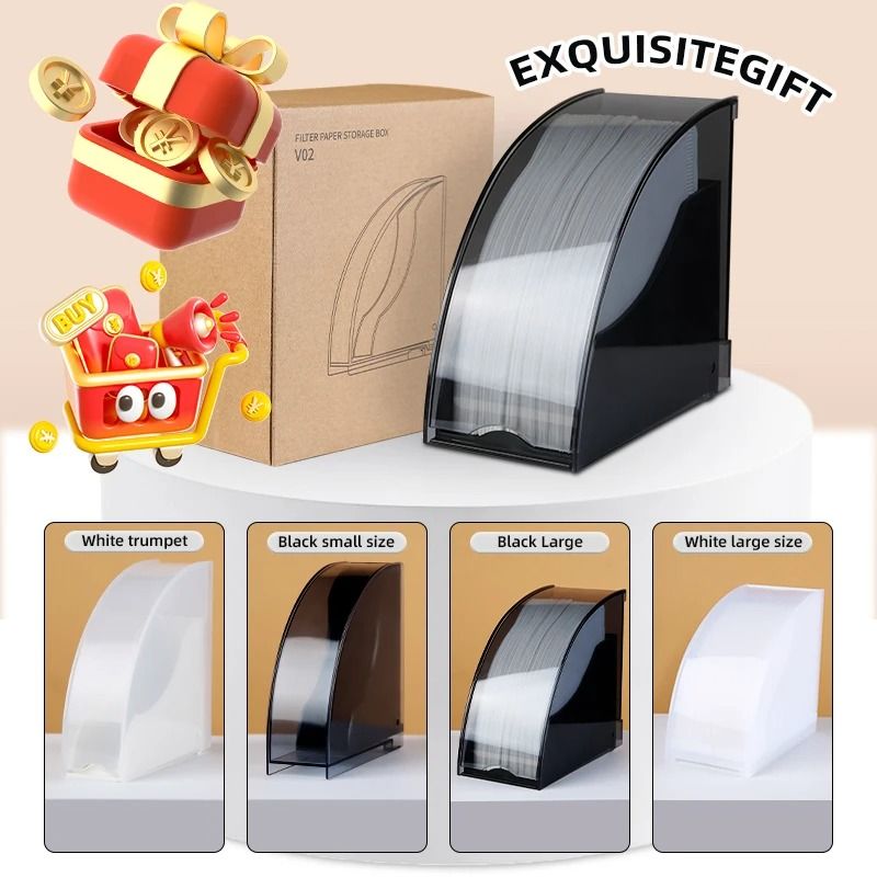 Dustproof FanShaped Coffee Filter Storage Box Professional Bar Storage Rack For Filter Paper 5