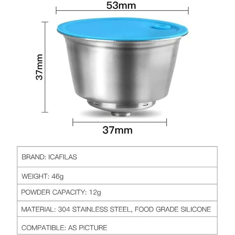 ICafilas Dolce Gusto Reusable Pod Stainless Steel Rechargeable Capsule For Nescafe Models 1