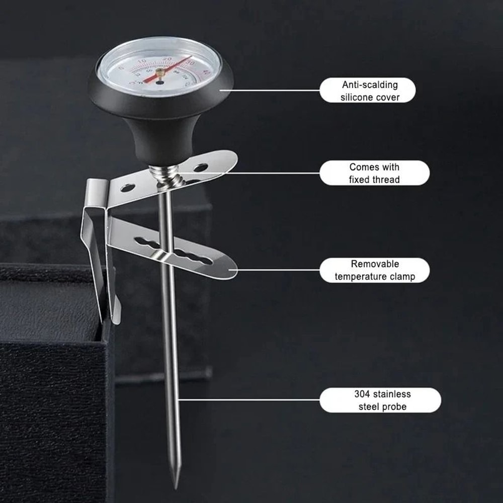 Stainless Steel Coffee Thermometer Precision 0100C Probe For Milk Frothing And Brewing 1