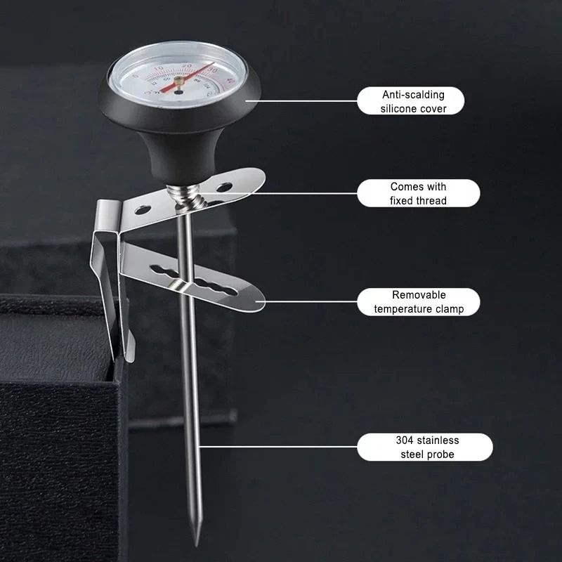 Stainless Steel Coffee Thermometer Precision 0100C Probe For Milk Frothing And Brewing 1