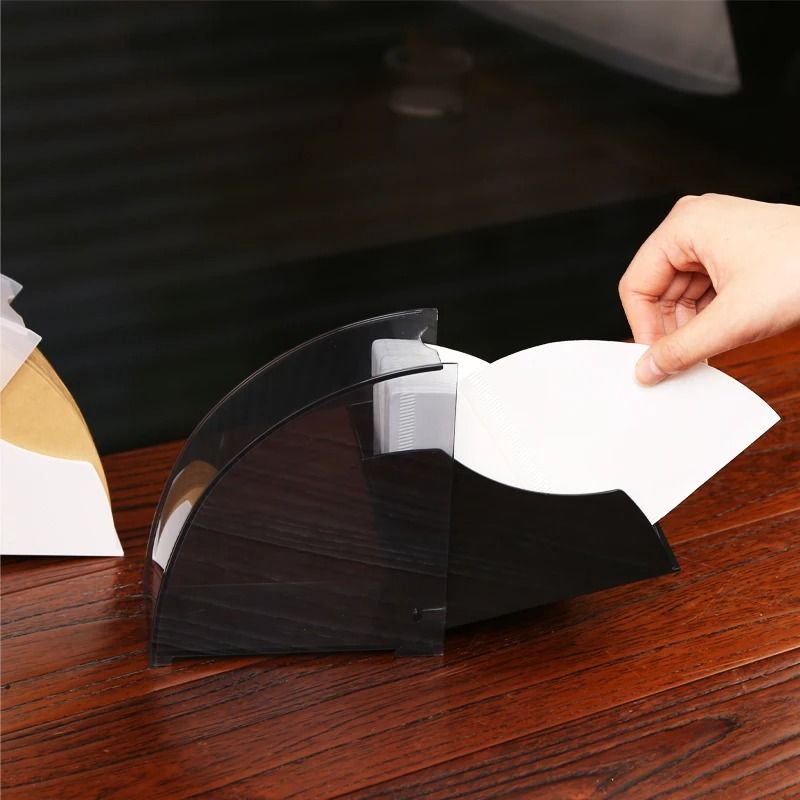 Dustproof Coffee Filter Paper Box Professional VShape And FanShaped Storage Holder 5