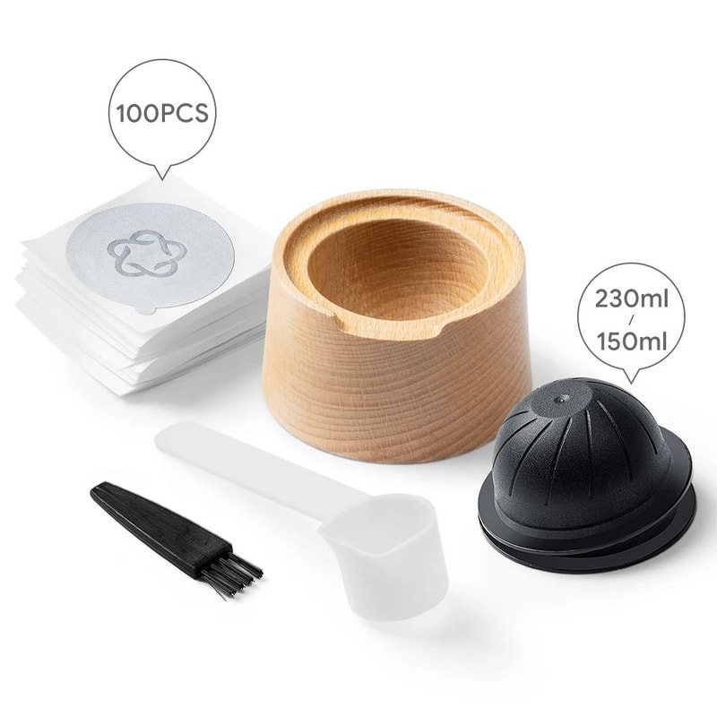 Nespresso Vertuo Refill Kit Aluminum Foil Seals Wooden Capsule Filling Rack For Vertuoline 10