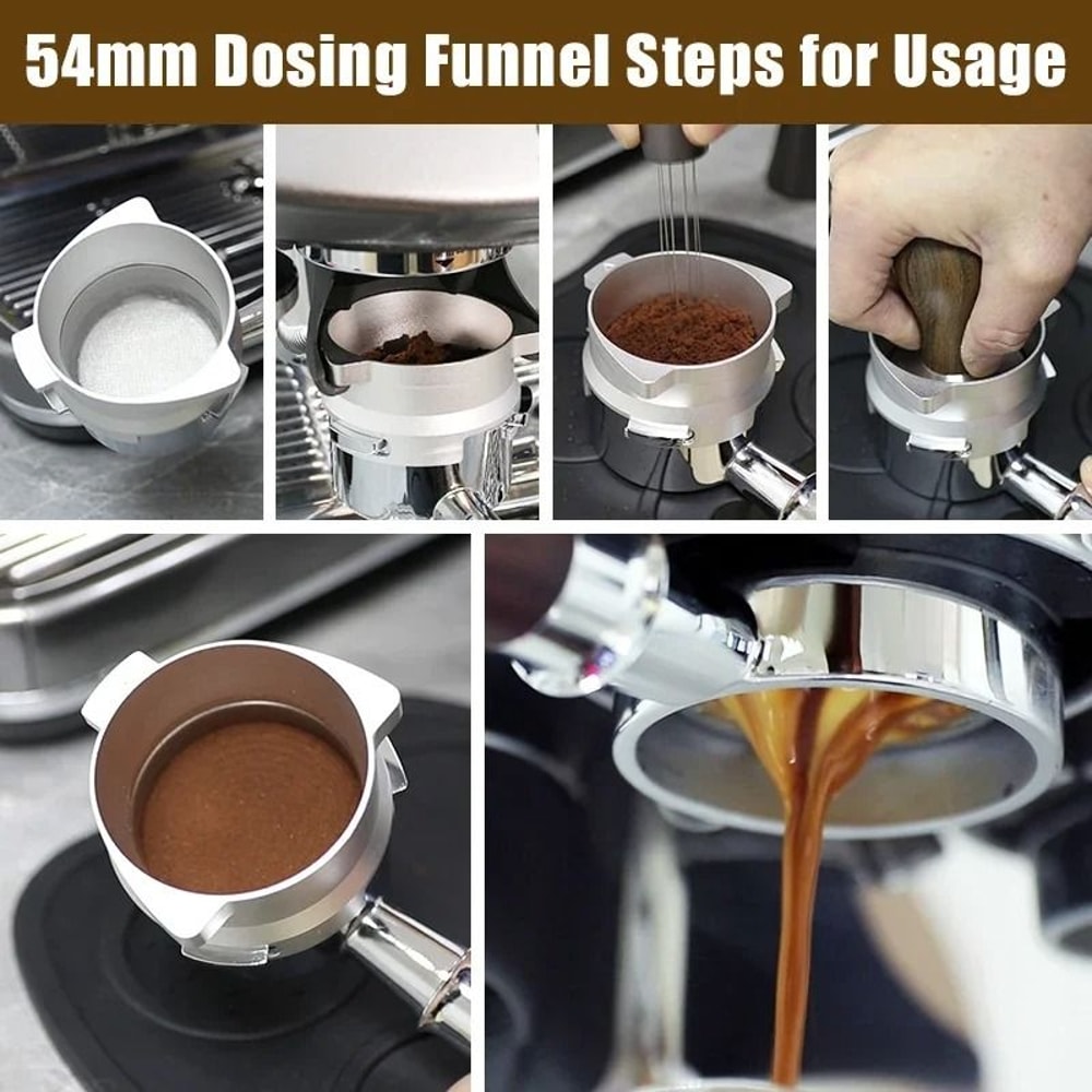 Aluminum 54mm Espresso Dosing Funnel Precision Ring For Breville And Sage 8 Series Portafilters 3