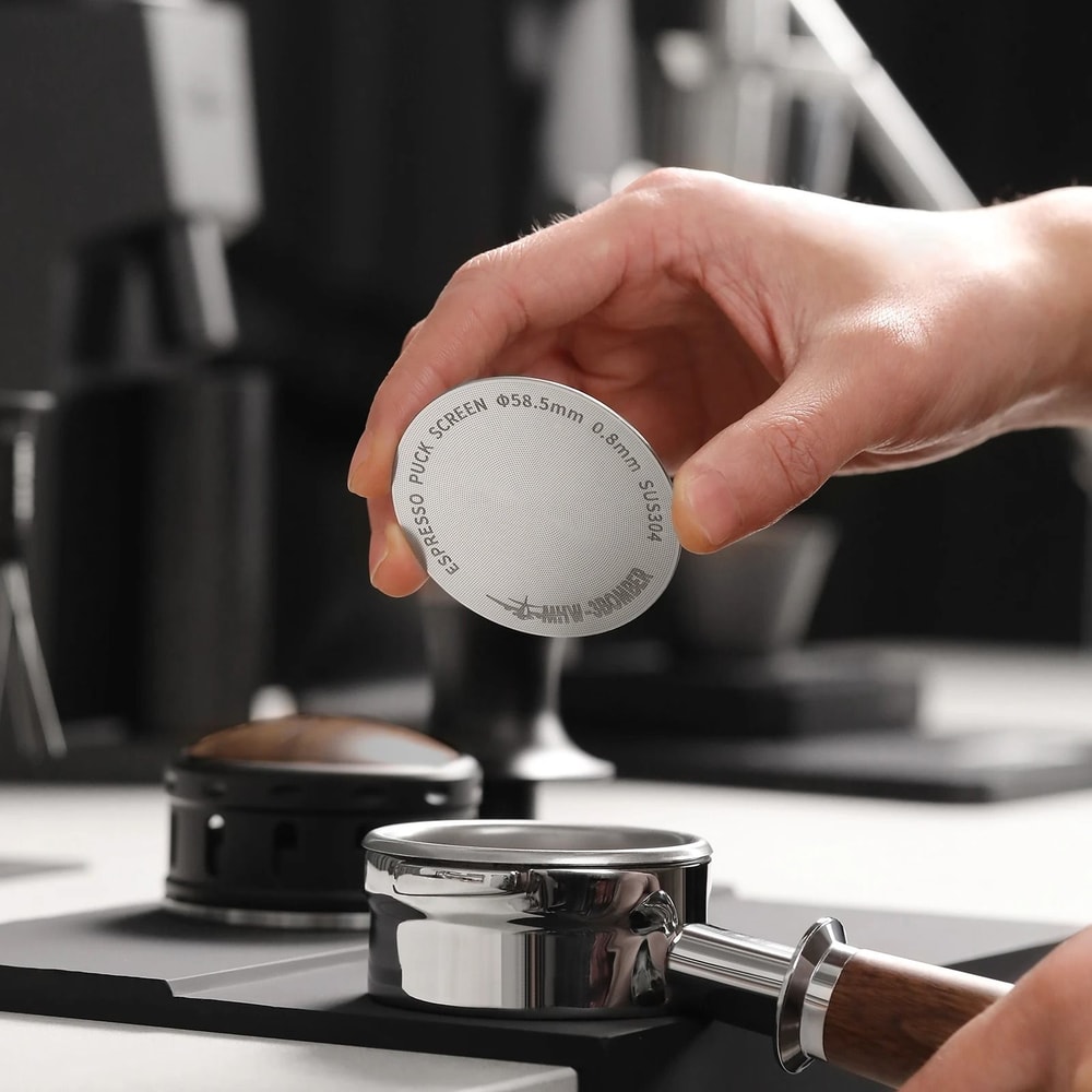 MHW3BOMBER Titanium Coating Espresso Puck Screen Reusable 08mm Precision Lower Shower Screen 2