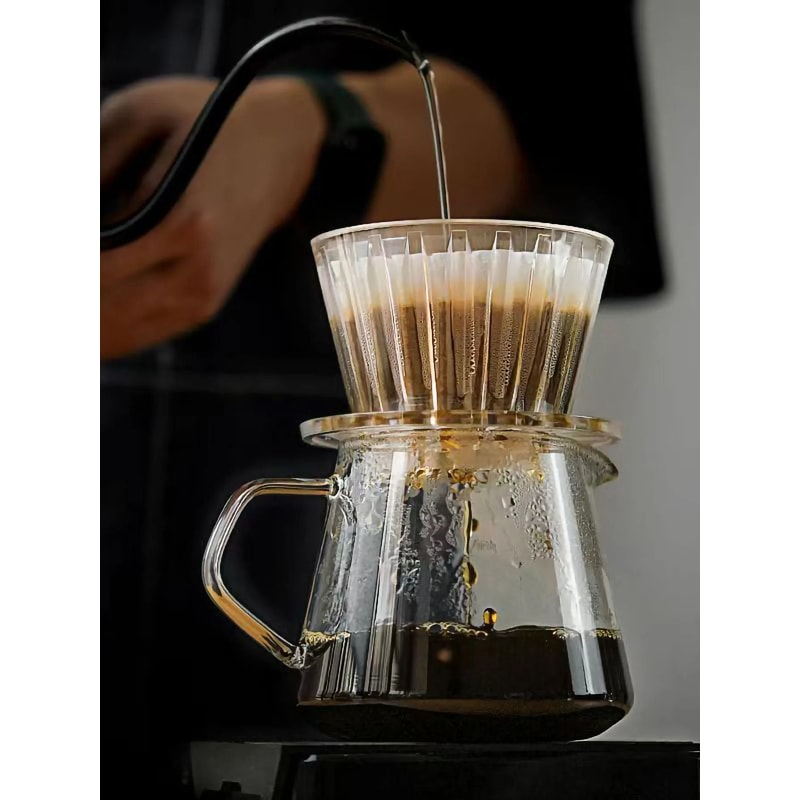 Crystal Eye Wave Coffee Dripper Flat Bottom Pour Over Filter Cup For Enhanced Uniformity 0