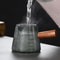 Vertical Grain Espresso Measuring Cup 180ml Borosilicate Glass Extraction Mug With Wood Handle 4
