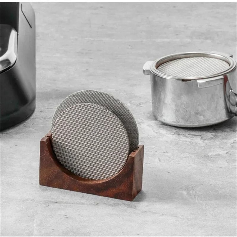 Universal Wooden Puck Screen Stand Professional Espresso Filter Storage Rack 515358mm 5