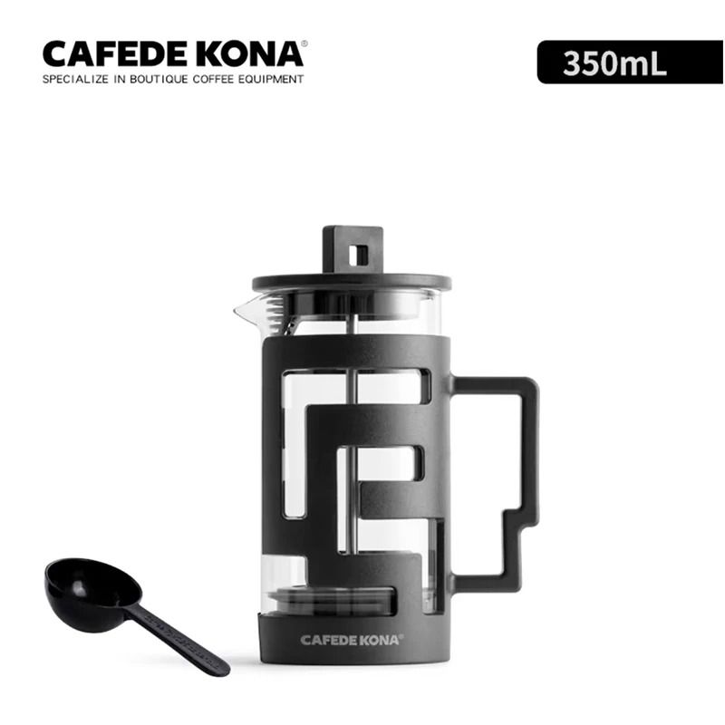 CAFEDE KONA French Press Kettle 350ml HeatResistant Glass Coffee And Tea Maker 6