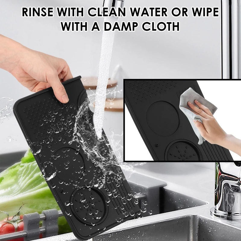 DualHole Silicone Espresso Tamping Mat Waterproof AntiSlip Station For Home Brewing 2