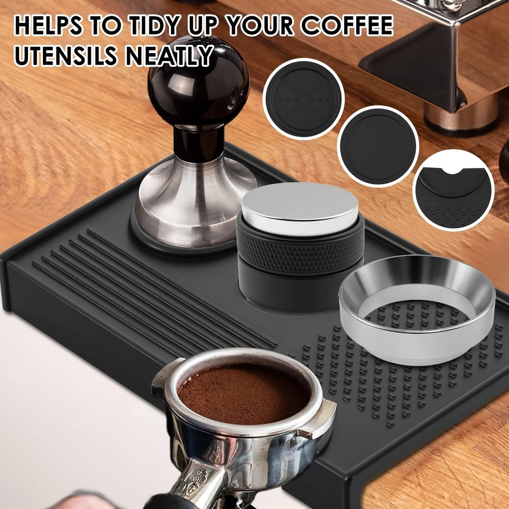 DualHole Silicone Espresso Tamping Mat Waterproof AntiSlip Station For Home Brewing 4