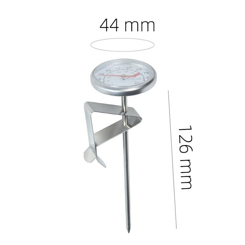 Professional 0100 C Dial Thermometer Precision Stainless Steel Probe For Milk Frothing Coffee Pot 1