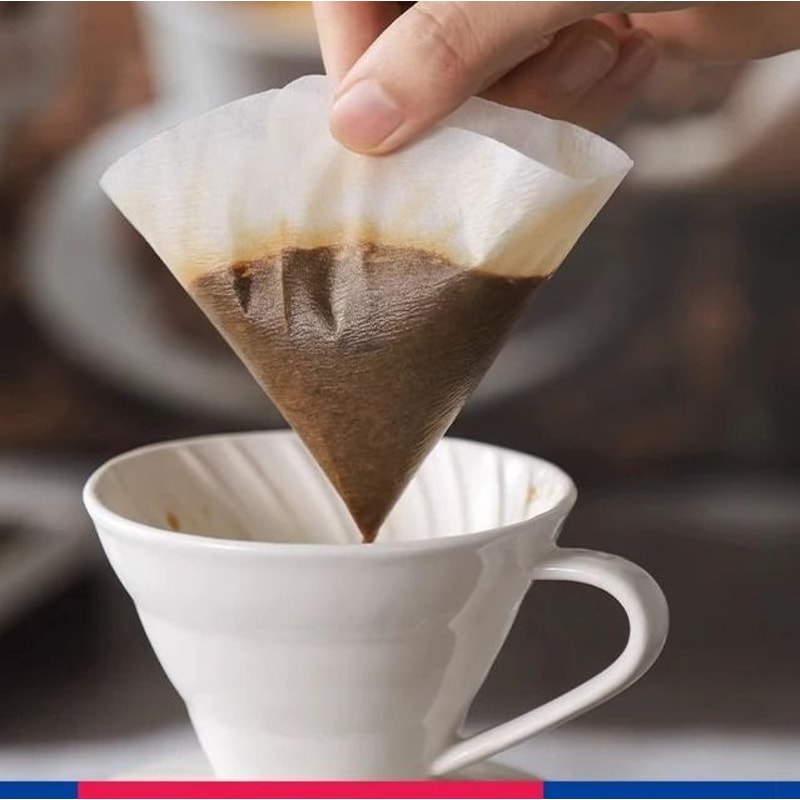 Premium Hand Drip Coffee Filter Papers 40pcs Professional VShape Filters For American Coffee Maker 0