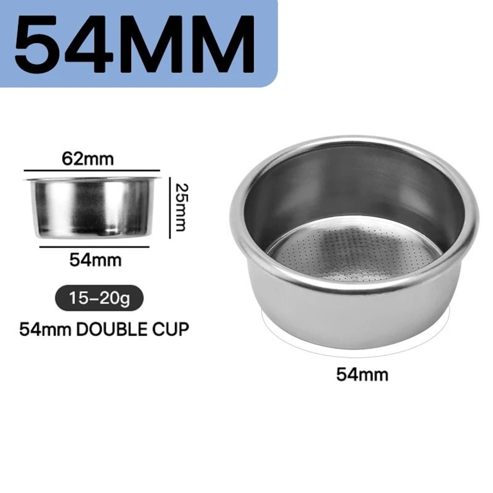 Universal Stainless Steel Coffee Filter Basket Professional 515458mm Bottomless Portafilter Bowl 9