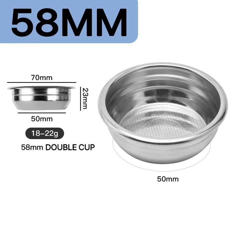 Universal Stainless Steel Coffee Filter Basket Professional 515458mm Bottomless Portafilter Bowl 10