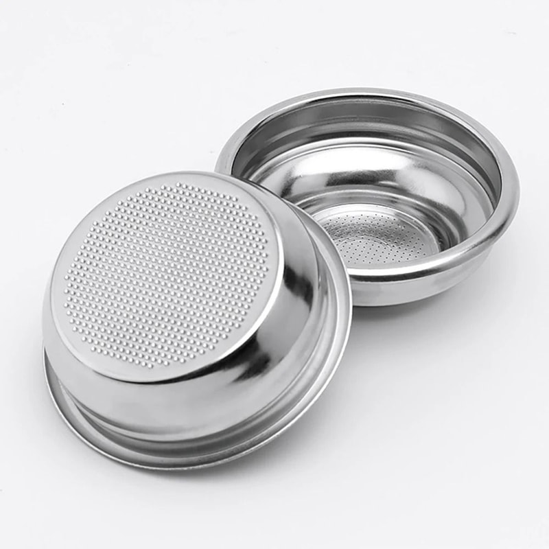 Universal Stainless Steel Coffee Filter Basket Professional 515458mm Bottomless Portafilter Bowl 4