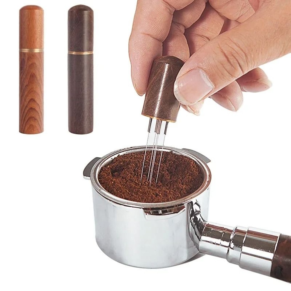 Professional Wooden WDT Tool 8Needle Espresso Distribution Powder Stirrer For Baristas 0