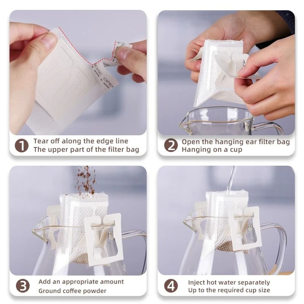 EcoFriendly Hanging Ear Coffee Filter Bags Disposable Portable Drip Bags For Cold Brew And Pour Ov 4