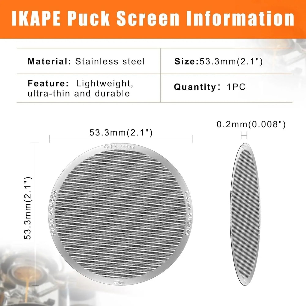 IKAPE Precision Espresso Puck Screen Professional Reusable Filter For 5154585mm Portafilters 2