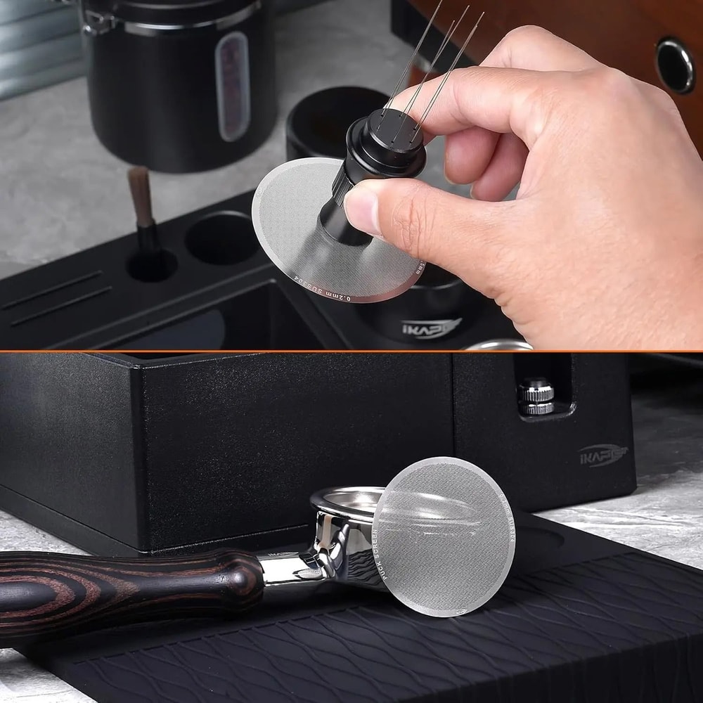 IKAPE Precision Espresso Puck Screen Professional Reusable Filter For 5154585mm Portafilters 4