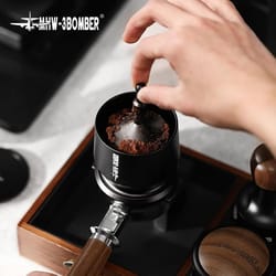 mhw-3bomber espresso dosing cup & stirrer set – professional aluminum alloy funnel for 51-54mm & 58mm portafilters
