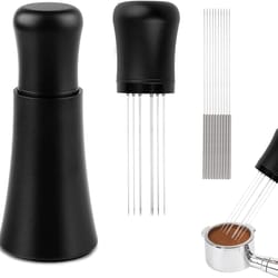 professional wood-handled wdt tool – precision espresso needle distributor for barista extraction