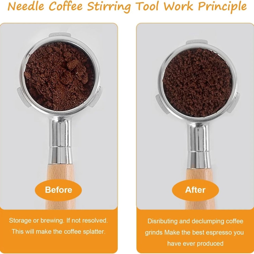 Professional WoodHandled WDT Tool Precision Espresso Needle Distributor For Barista Extraction 2