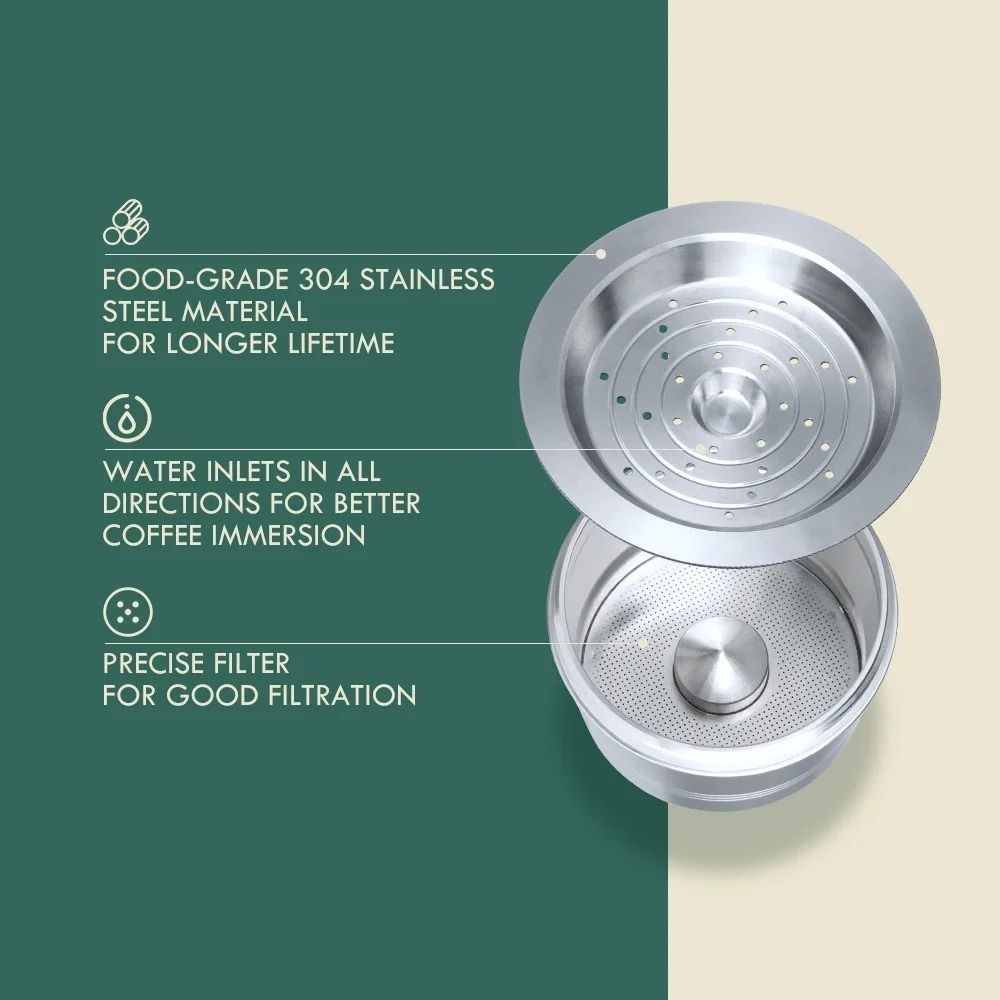 ICafilas Stainless Steel Reusable Capsules Professional Refillable Pods For Cafissimo KFee Caffita 3