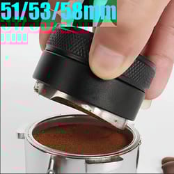 pro-series 3-angled coffee distributor – adjustable palm tamper & leveler for 51/53/58mm portafilters