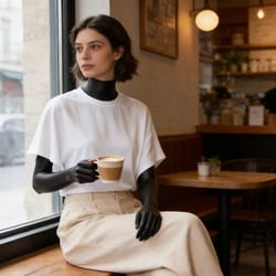 premium pure cotton crew neck pullover – womens loose-fit waist-defining cropped top with exposed navel