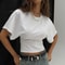 Premium Pure Cotton Crew Neck Pullover Womens LooseFit WaistDefining Cropped Top With Exposed Nave 4