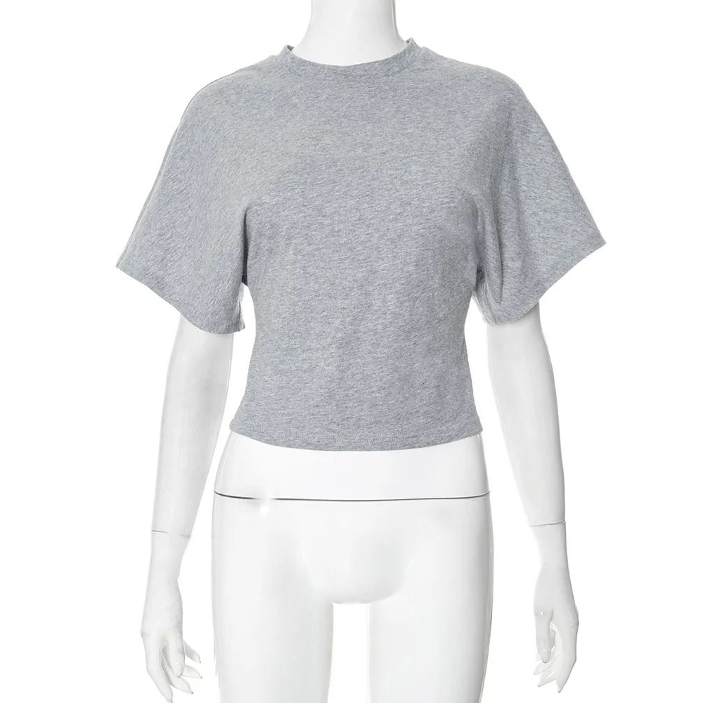 Premium Pure Cotton Crew Neck Pullover Womens LooseFit WaistDefining Cropped Top With Exposed Nave 6