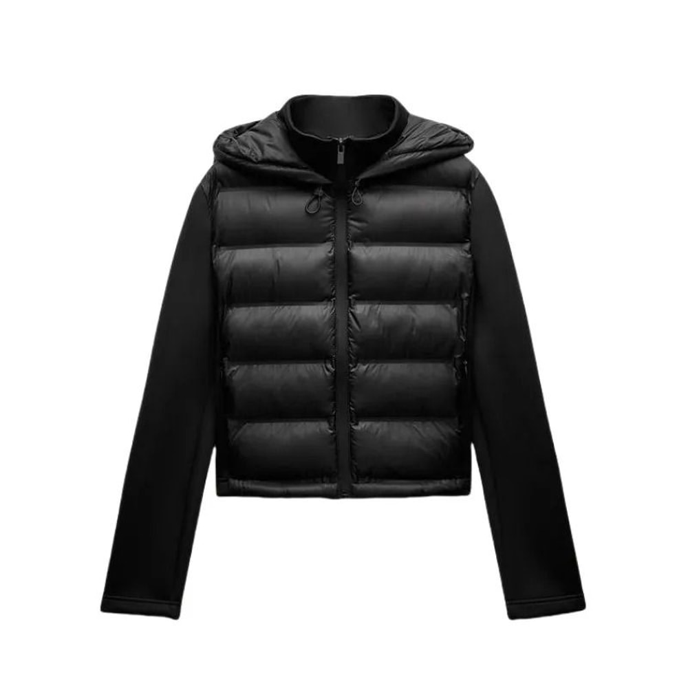 Winter 2025 Lightweight Down Sports Jacket Warm Hooded Long Sleeve Zippered Coat For Women 0