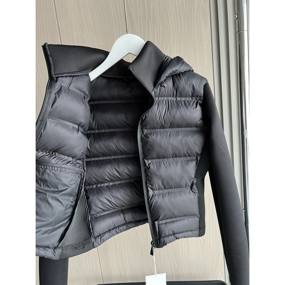 Winter 2025 Lightweight Down Sports Jacket Warm Hooded Long Sleeve Zippered Coat For Women 5