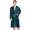 Premium Mens Silk Satin Bathrobe Professional Navy Blue Wedding Kimono Sleepwear Gown 8