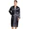 Premium Mens Silk Satin Bathrobe Professional Navy Blue Wedding Kimono Sleepwear Gown 9