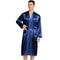 Premium Mens Silk Satin Bathrobe Professional Navy Blue Wedding Kimono Sleepwear Gown 10