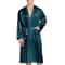 Premium Mens Silk Satin Bathrobe Professional Navy Blue Wedding Kimono Sleepwear Gown 3