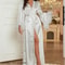 Luxury FeatherTrimmed Wedding Robe Set Professional Ice Silk Long Kimono Gown Sexy Bridal Dress 3