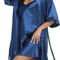 Silk Satin 2Piece Pajama Set Professional Sexy Silky Pj Robe With Chemise Nightgown 8