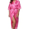Lace Patchwork Satin Kimono Robe Professional Silk Long Nightgown Wedding Bridesmaid Lingerie 9