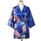 Peacock Print Japanese Kimono Yukata Professional Silk Satin Short Nightgown Bath Robe Costume 12